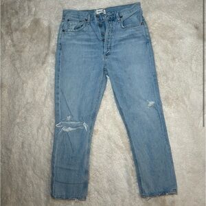 AGOLDE Straight-Leg Distressed Jeans - Size 28